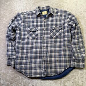 VTG St Johns Bay Lined Flannel Shirt Shacket Sz Lg Plaid See Pics